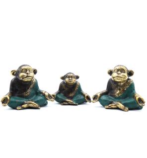 Conjunto de 3 - Familia de monos de yoga (tamaños distintos)