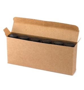 Caja para 6 Botellas de Aceites Esenciales de 10ml - Marrón