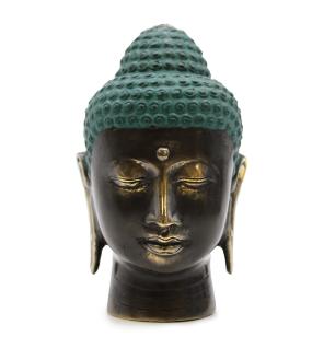 Large Antique Brass Buddha Head