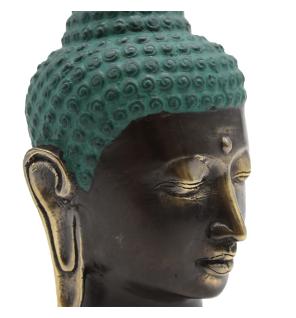 Large Antique Brass Buddha Head