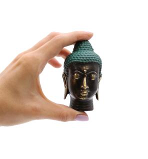 Cabeza de Buda antigua pequeña de latón