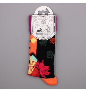 Calcetines de bambú Hop Hare (S/M) - Buda rosa y loto
