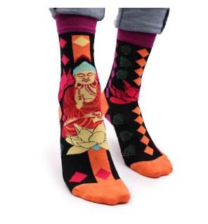 Calcetines de bambú Hop Hare (S/M) - Buda rosa y loto