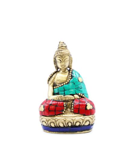 Figura de Buda de Latón - Manos Arriba - 7.5 cm