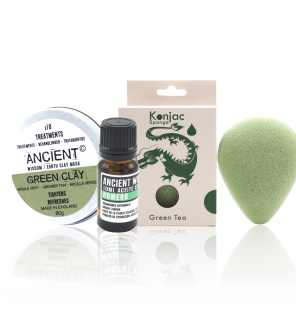 Esponja Konjac Verde, Arcilla y Aceite Esencial