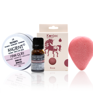 Esponja Konjac Rosa, Arcilla y Aceite Esencial