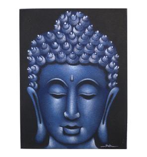 Cuadro de Buda - Acabado en Arena y Azul