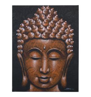 Cuadro de Buda - Detalle de Brocado en Cobre