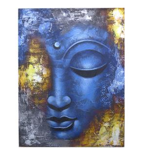 Cuadro de Buda - Cara Azul Abstracta