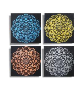 Set de 4 Detalles de Brocados de Mandalas 30x30cm