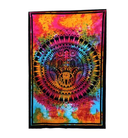 Colcha Individual de Algodón + Tapiz - Hamsa