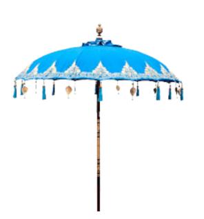 Sombrilla Bali Decoracion de Hogar - Algodón - Decoración Turquesa - 2m