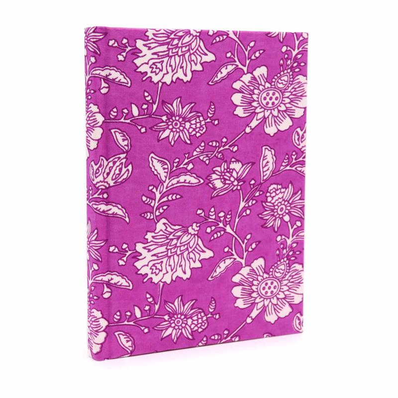 Cuadernos encuadernados en algodon 20x15cm - 96 páginas - Fucsia antigua