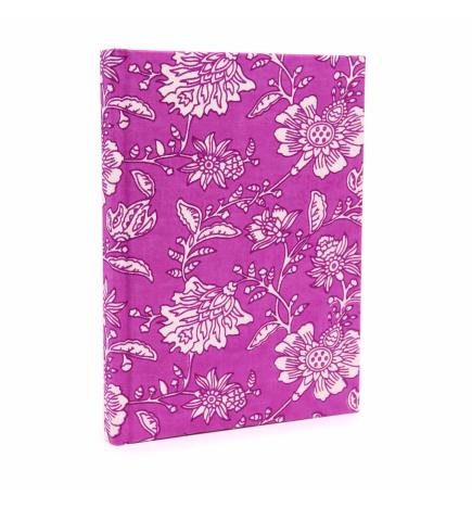 Cuadernos encuadernados en algodon 20x15cm - 96 páginas - Fucsia antigua