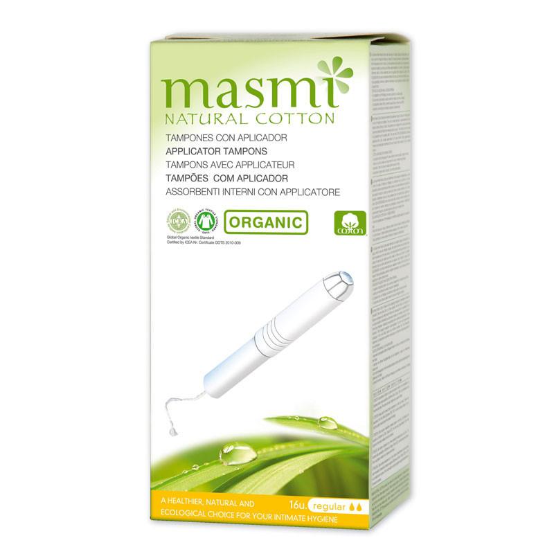 Tampon de algodon regular con aplicador bio 16ud Masmi