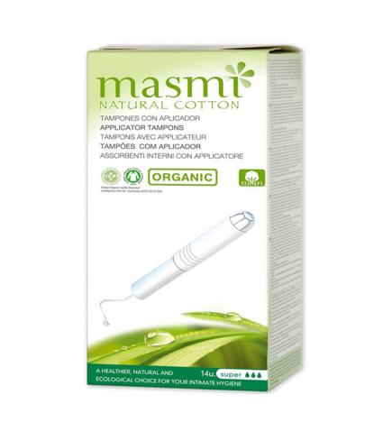 Tampon de algodon super con aplicador bio 14ud Masmi