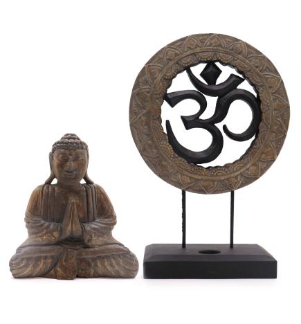Buddha Feng Shui Set - Om - Gris y Negro
