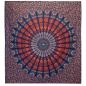 Colcha Doble de Algodón + Colgante de Pared - Pavo Real Mandala - Azul