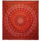 Colcha Doble de Algodón + Colgante de Pared - Pavo Real Mandala - Rojo