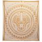 Colcha Doble de Algodón + Colgante de Pared - Hamsa - Oro Blanco
