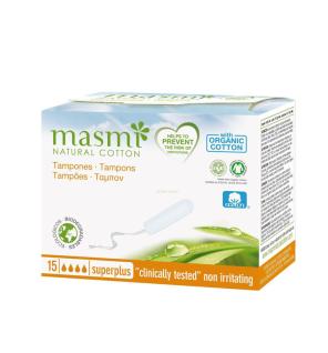 Tampones de algodon superplus sin aplicador bio 15ud Masmi