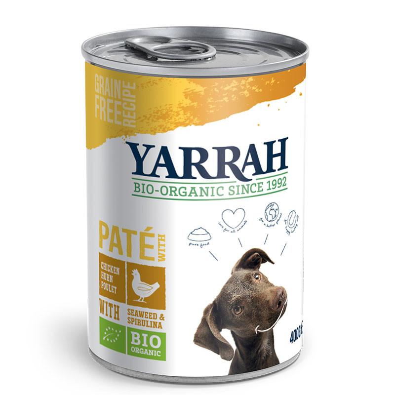 Pate de Pollo con espirulina y algas para perros bio 400g Yarrah