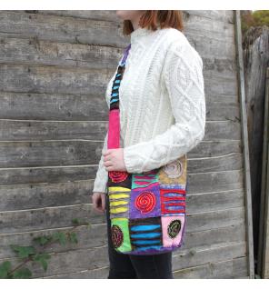 Bolso Étnico Estilo Hippie - Púrpura / espiral