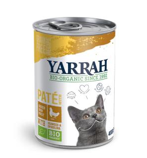 Pate para gatos de pollo y algas bio lata 400g Yarrah