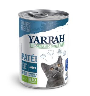 Pate para gatos de pescado con algas bio lata 400g Yarrah