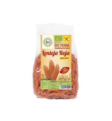 Penne lenteja roja con lino bio sin gluten 250g Sol Natural