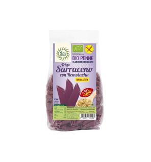 Penne de trigo sarraceno, remolacha y lino sin gluten 250g Sol Natural