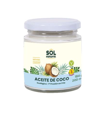 Aceite de coco virgen extra bio 200ml Sol Natural