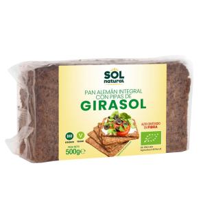 Pan aleman centeno integral con pipas de girasol bio 500g Sol natural