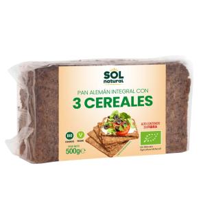 Pan aleman 3 cereales bio 500g Sol natural