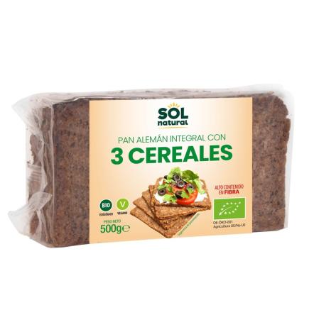 Pan aleman 3 cereales bio 500g Sol natural