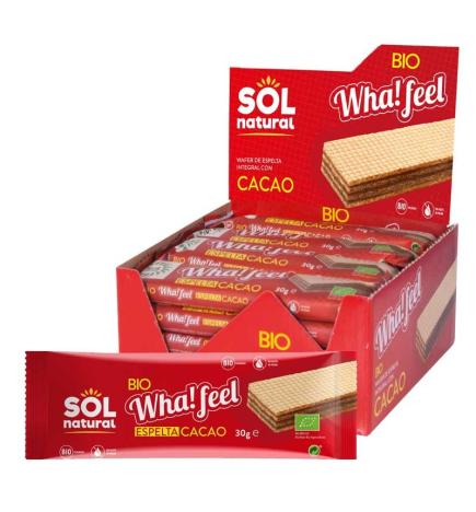 Whafeel Snack espelta y cacao bio 20x30g Sol Natural