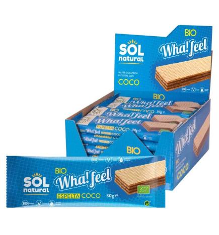 Whafeel Snack espelta y coco bio 20x30g Sol natural