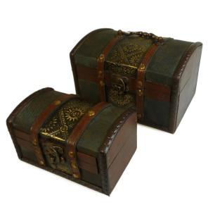 Juegos de 2 Cajas Coloniales - Metal Repujado