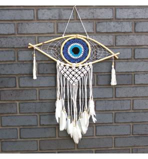 Atrapasueños - Med Macramé Evil Eye Azul / Blanco / Negro